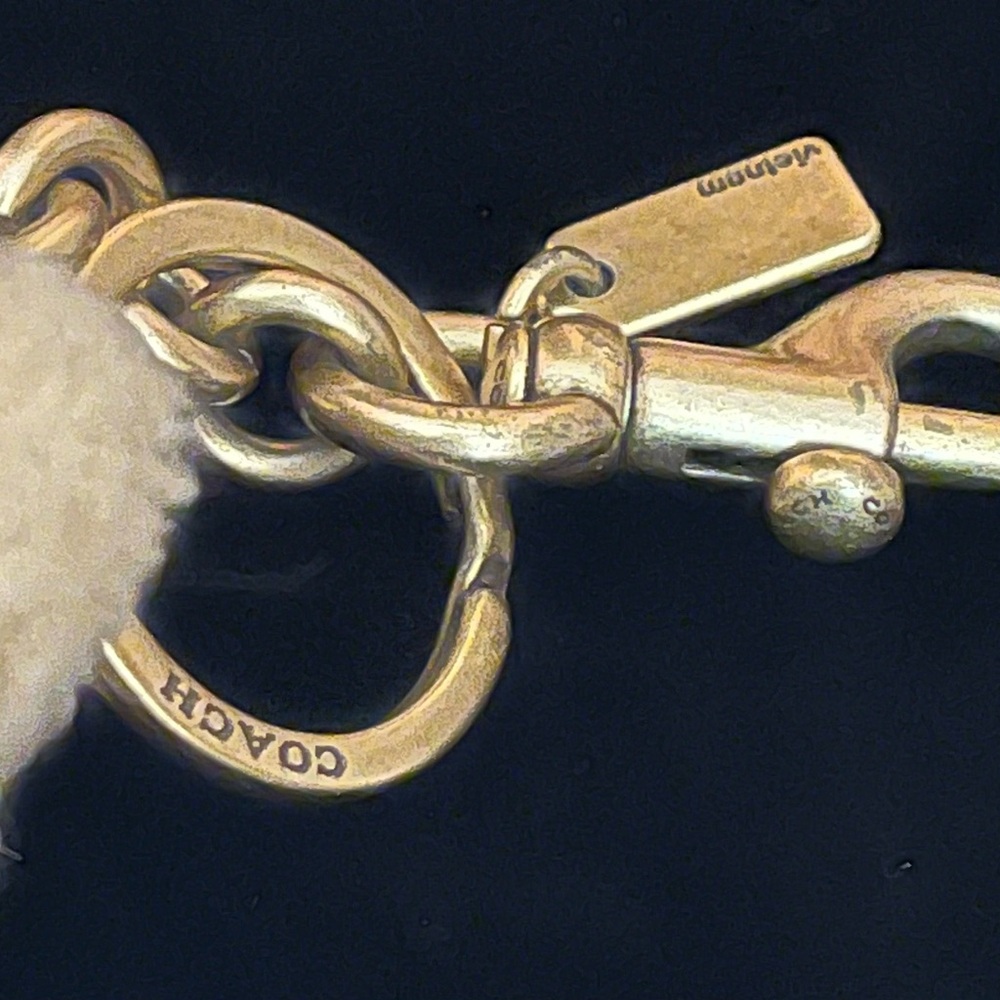 Coach RARE Shearling Teddy Bear Keychain - Picture 8 of 9